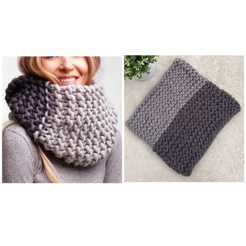 Calvin Klein Grey Chunky Knit Neck Warmer